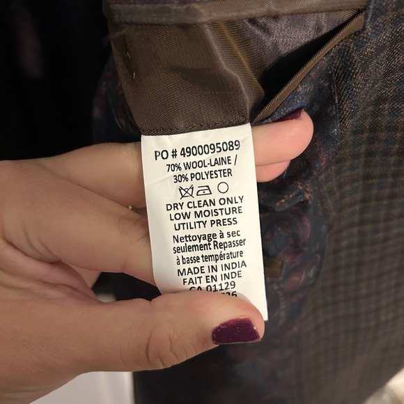 Ralph Ralph Lauren‎ Mens Brown Blazer Blue Label Paisley Lining - Picture 8 of 12